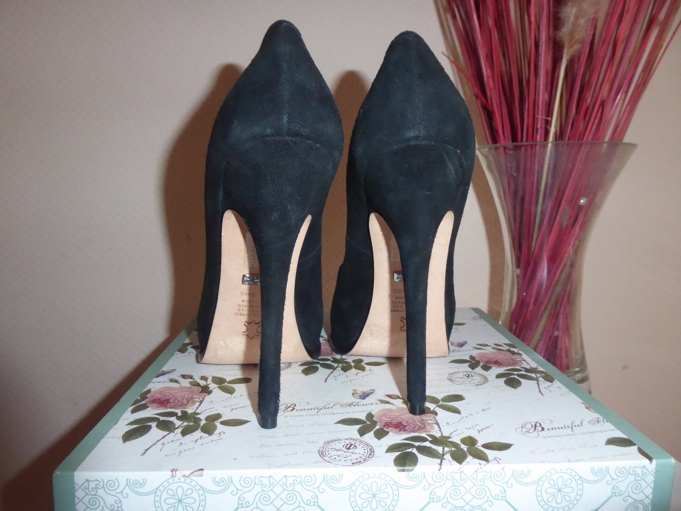 NEU Wildleder Leder Buffalo London Pumps 40 High Heels Schuhe mit Plateau hohem Absatz 14 cm