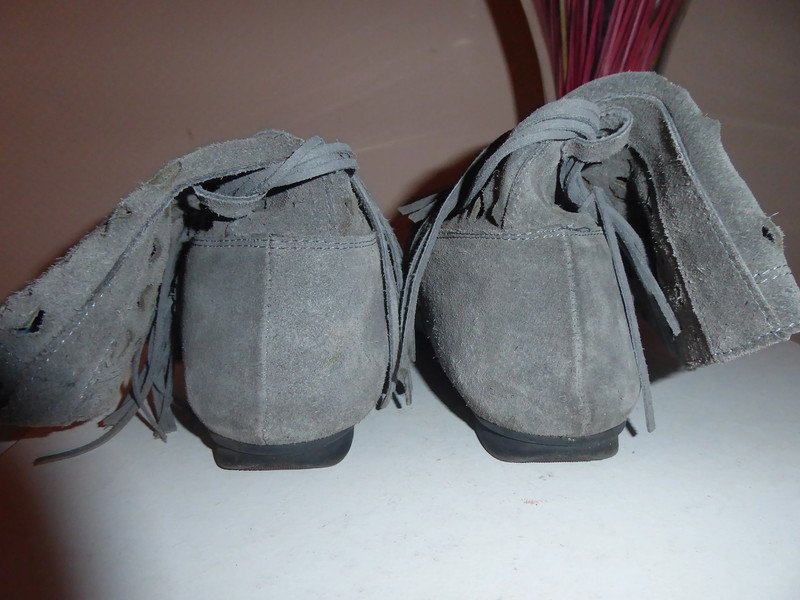 Damen echtes Leder Stiefelette grau Gr. 42 Wildleder Stiefel 120 €