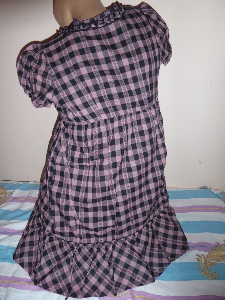 Tunika Bluse NEU Gr. S 36 wie 38 ARIZONA lila schwarz Caro Minikleid Longbluse Kurzarm