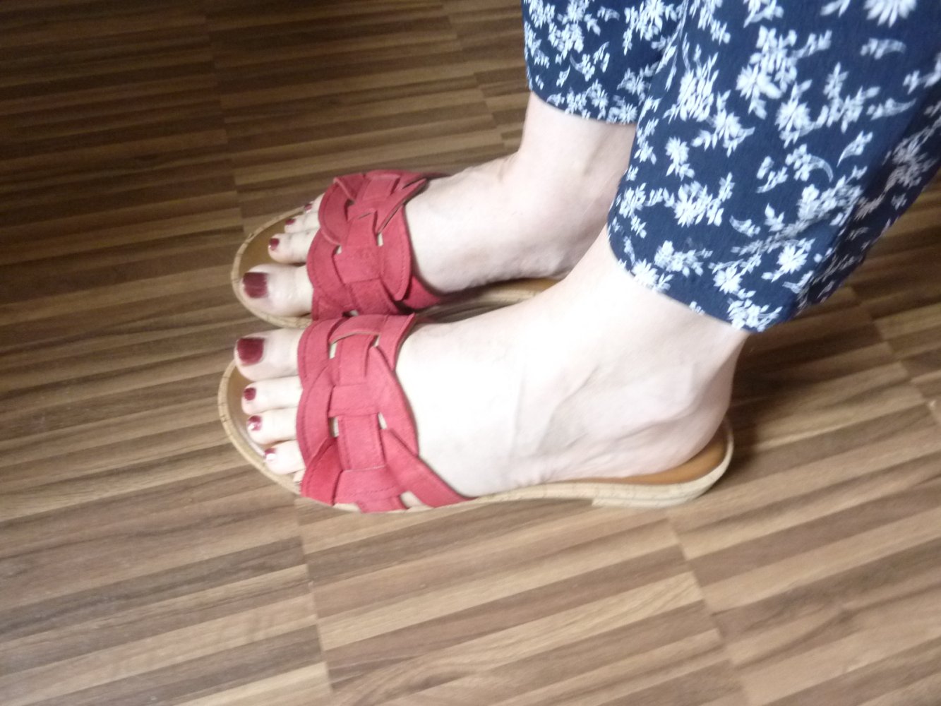Damen Sandale LEDER 42 rot Manguun Schlappen Pantoletten Sandaletten Sommerschuhe