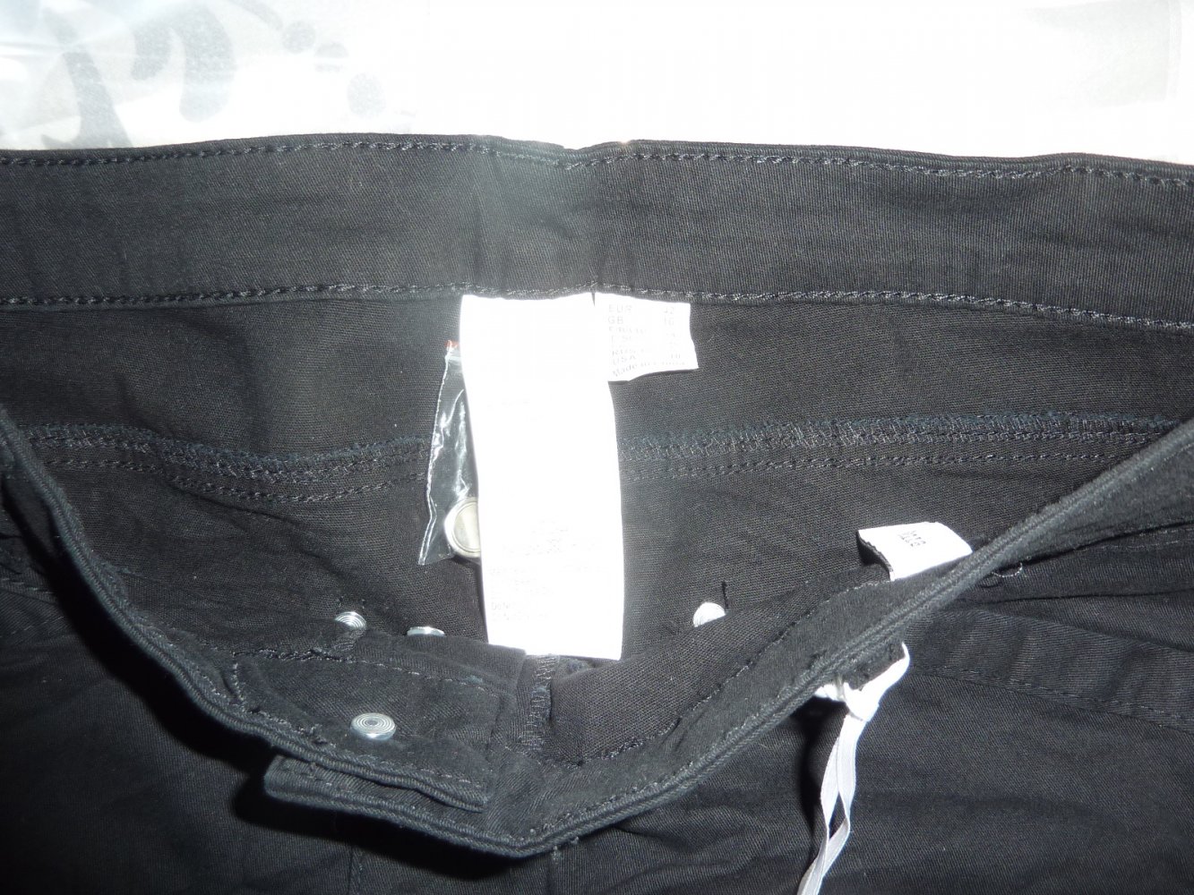 Damen Hose NEU 42 schwarz Crash Stoff Baumwolle Nizza keine Jeans