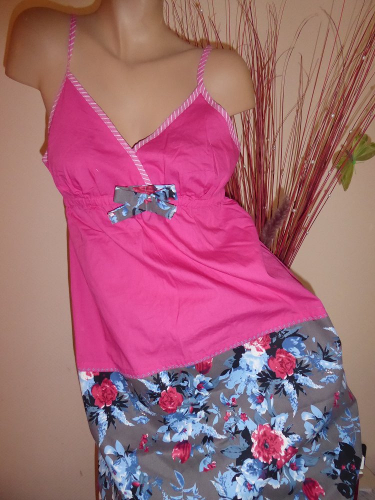 Kleid Sommerkleid Gr. 40 M 38 S NEU Trägerkleid Strandkleid Hängerchen pink blau Baumwolle