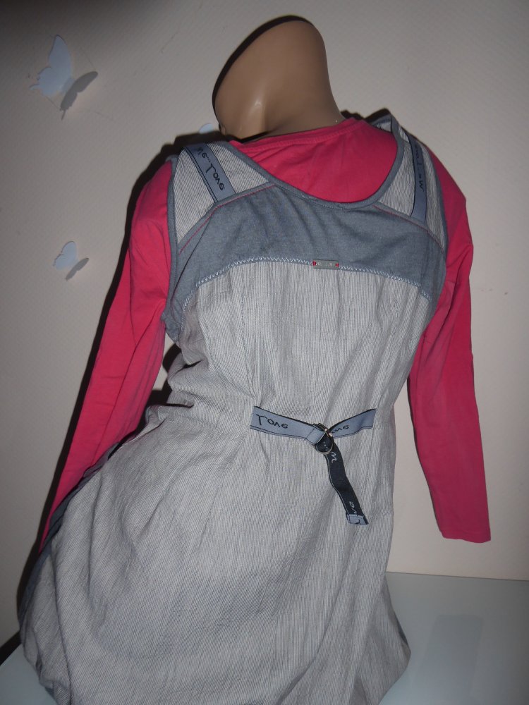 Kleid M 40 (ev. 38 S) grau We... Love Hängerchen wie NEU Trägerkleid Sommerkleid France NP 139,-