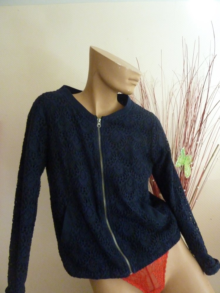 Damen Jacke Blouson 40 42 blau Gina Benotti mit Baumwolle