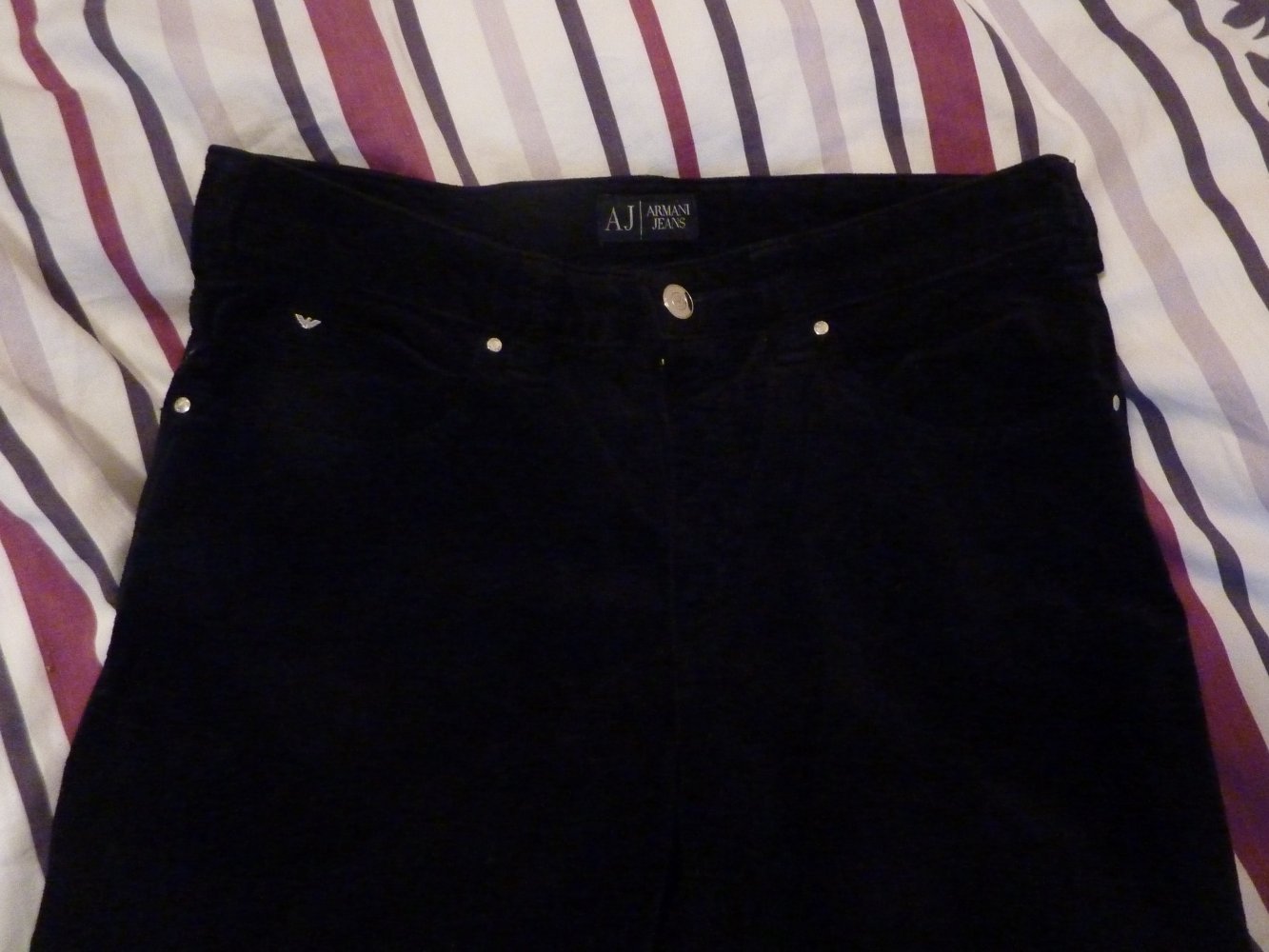 Damen Armani Cordhose Hose 38 S schwarz NEUwertig Baumwolle