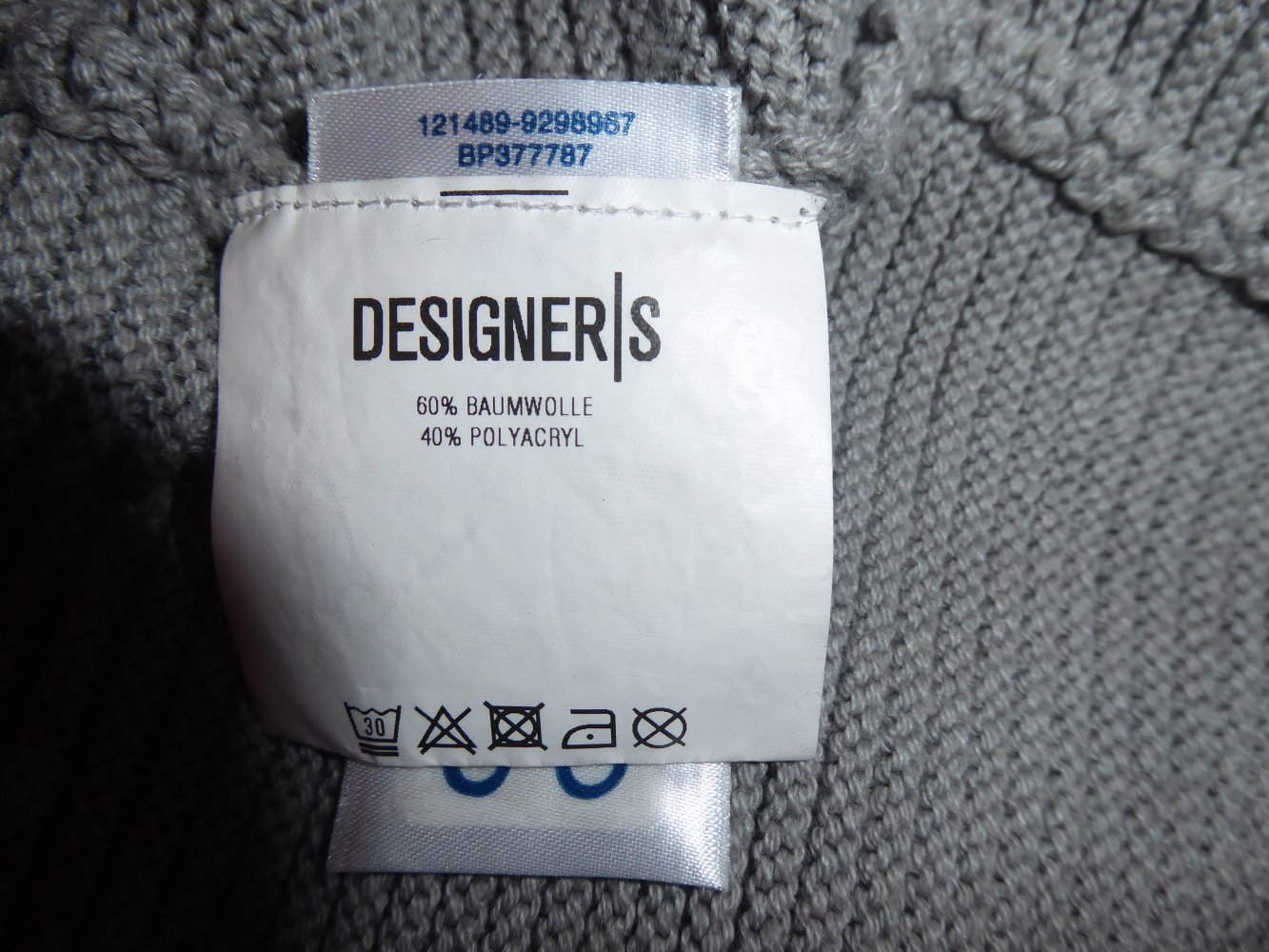 Moderne Strickjacke Cardigan Longjacke 44 XL grau mit Baumwolle DEsigners 