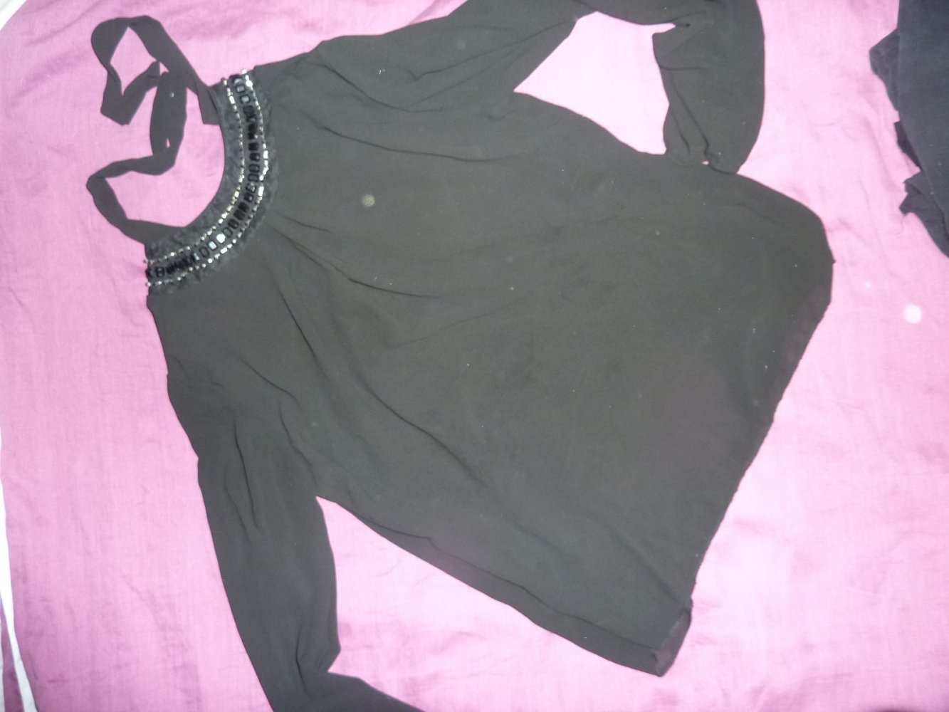 Bluse Top Tunika 40 42 L NUwertig schwarz langarm Viskose Made in Italy 