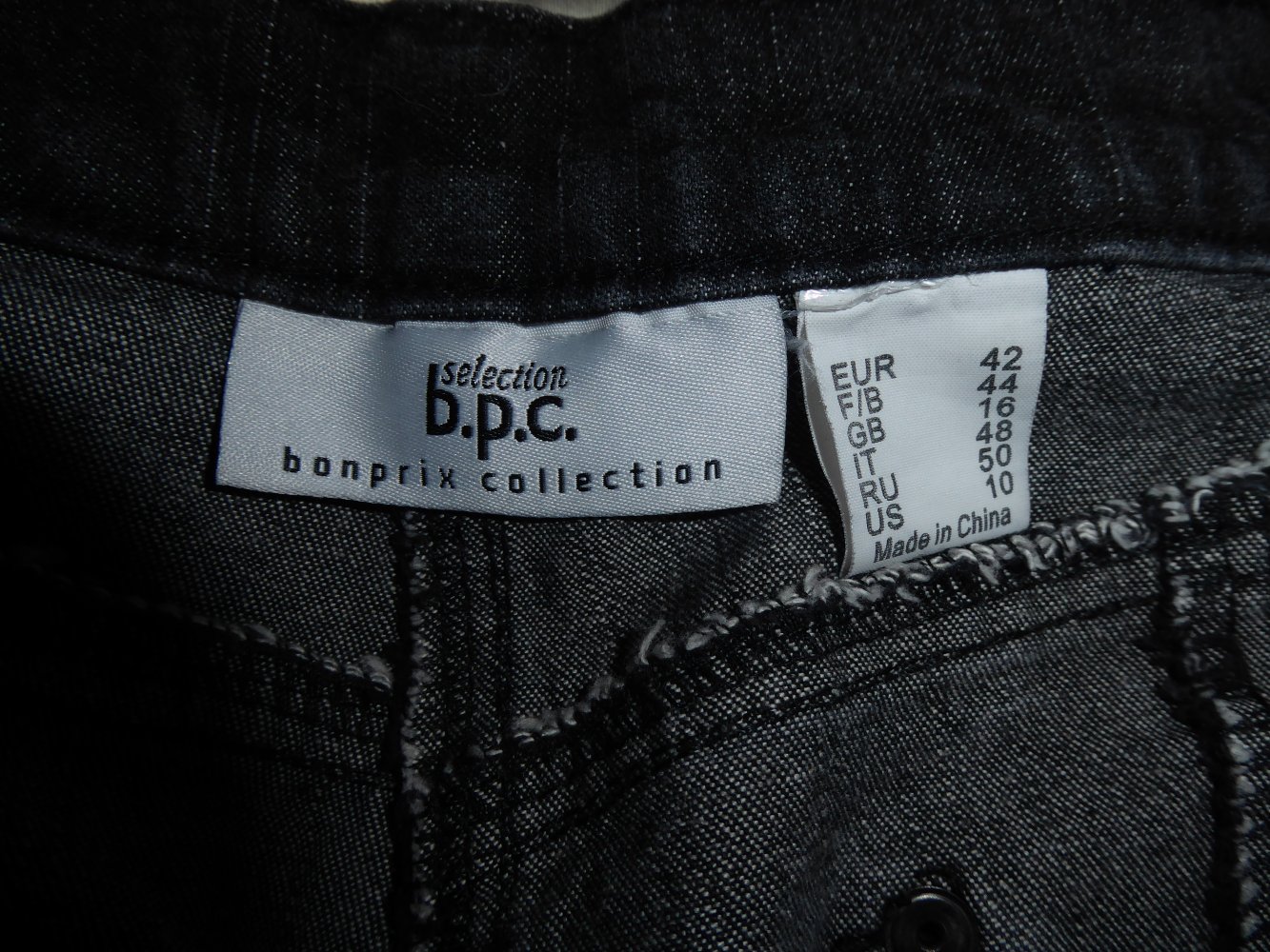 Damen NEU Hose Jeans Gr. 42 L grau anthrazit BPC Schnürung Bund 45 Länge 100 cm