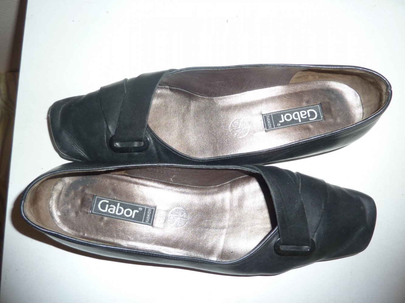 Damen echt LEDER Schuhe flach 40 GABOR schwarz 6,5 Balerina Pumps Slipper