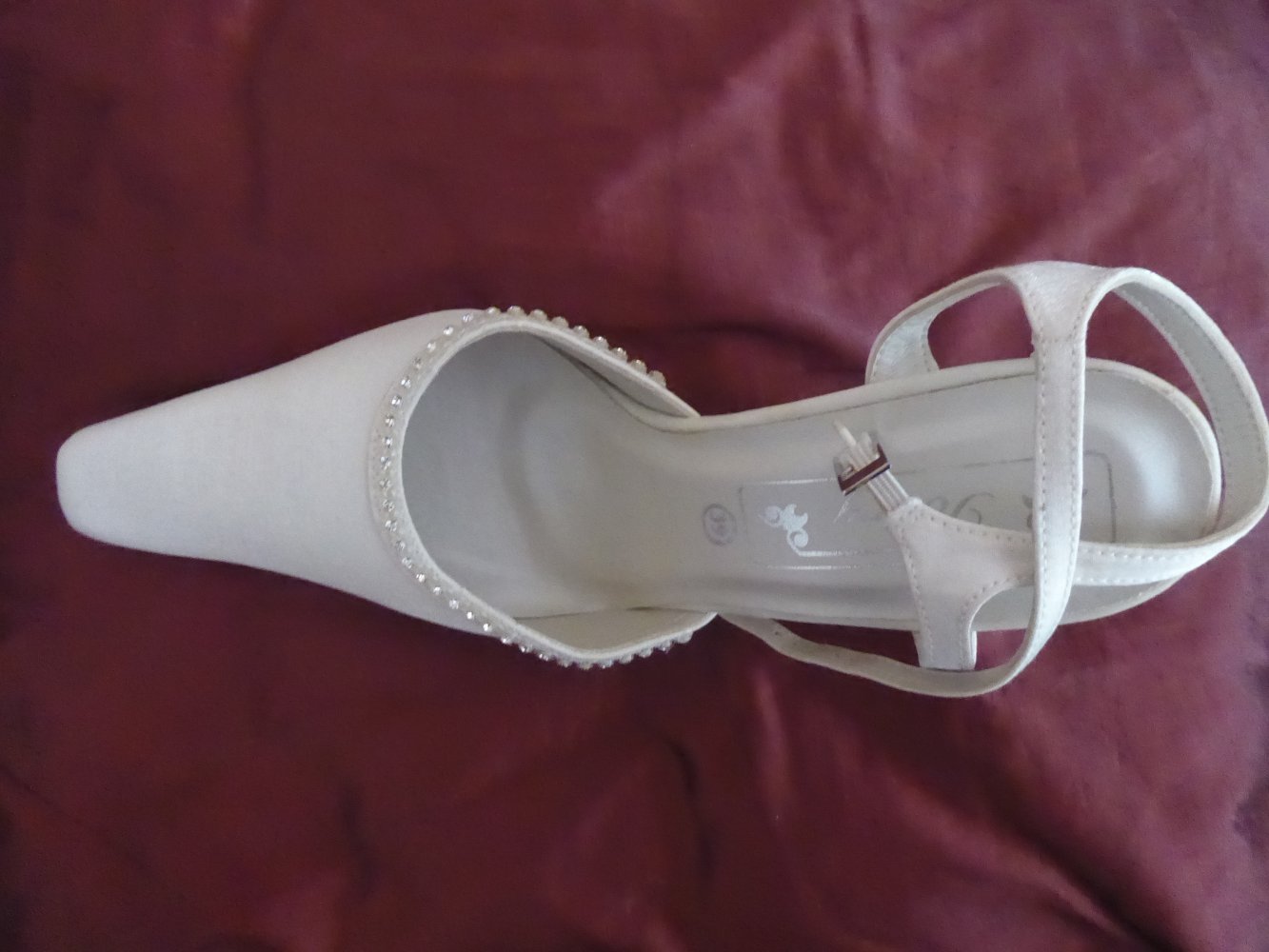 NEU Damen Brautschuhe 38 Asta ivory creme Strass Hochzeitschuhe Absatz 9 cm NP89