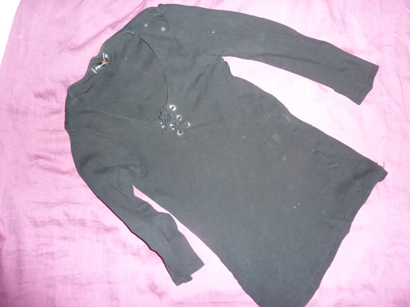 Damen Shirt NEUwerrtig M wie S 36 38 schwarz FB Sister Ripp 3/4 Arm BW Elastan