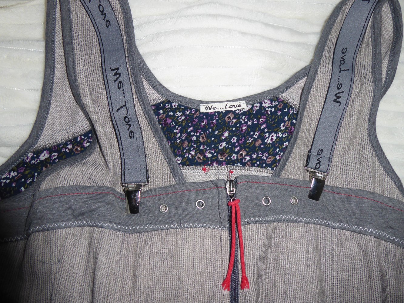 Kleid M 40 (ev. 38 S) grau We... Love Hängerchen wie NEU Trägerkleid Sommerkleid France NP 139,-