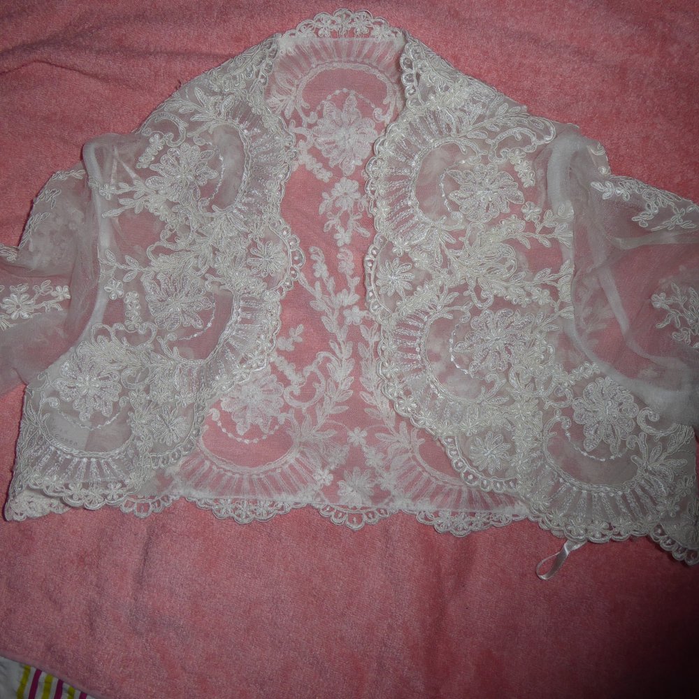 Braut Bolero 46 XL NEU 159 € creme Hochzeit Bolerojacke Spitze hochwertig