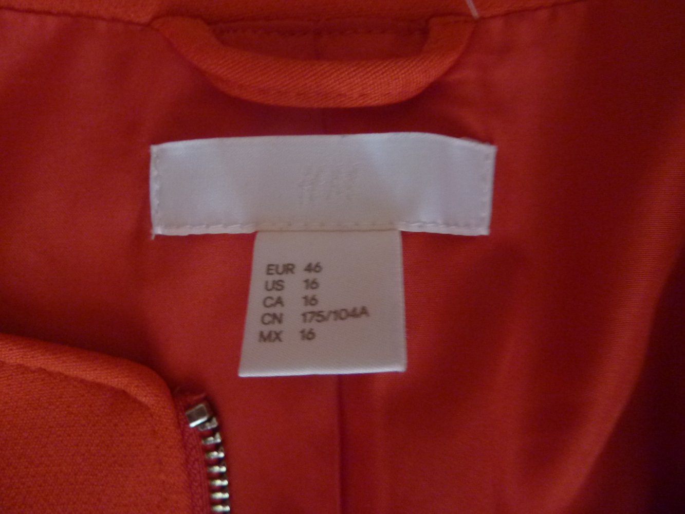 Damen Blazer 46 XL hell rot Longblazer Gehrock Jacke Longjacke Mantel Sommermantel H & M 