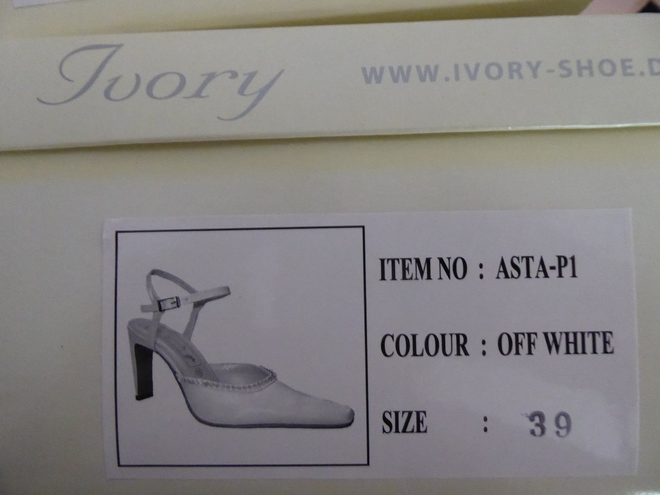 NEU Damen Brautschuhe 38 Asta ivory creme Strass Hochzeitschuhe Absatz 9 cm NP89