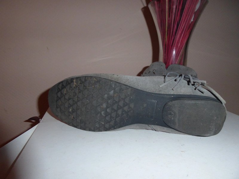 Damen echtes Leder Stiefelette grau Gr. 42 Wildleder Stiefel 120 €