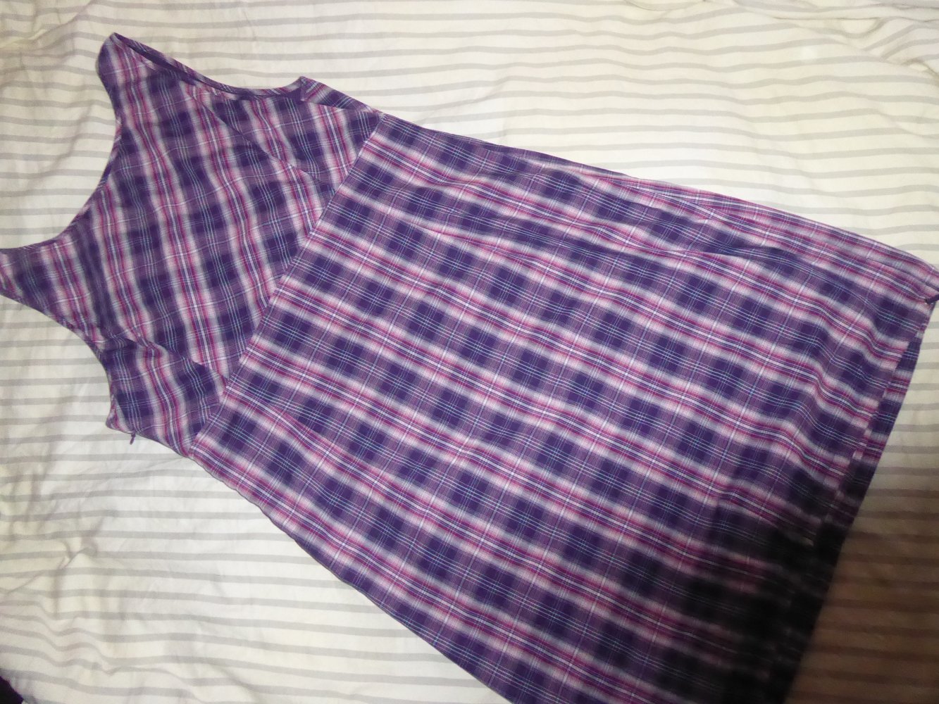 Kleid 42 Lerros lila caro Baumwolle Hängerchen Sommerkleid Trägerkleid evtl. 40