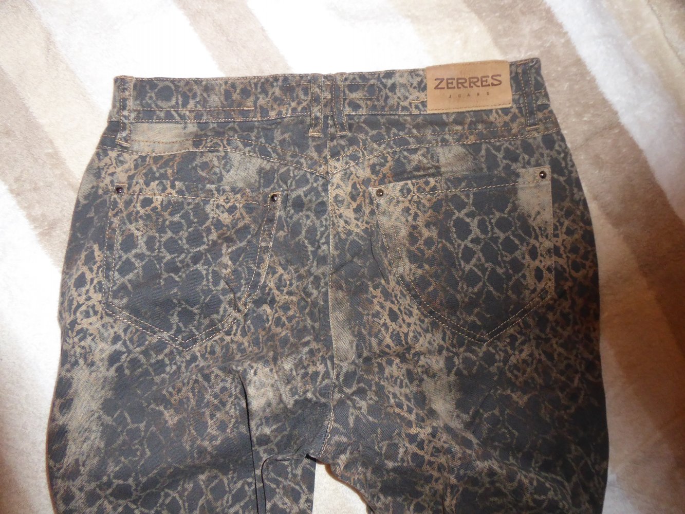 Zerres Comfort Hose Jeans 38 S braun Baumwolle und 2 Elastan Bund 39 cm
