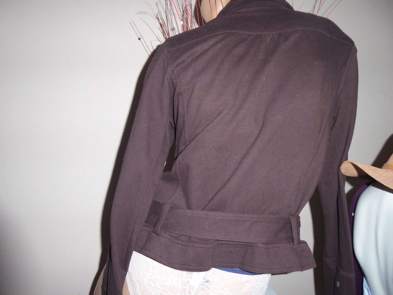 Damen Jacke Bikerjacke Bickerstil Sweartjacke Baumwolle wie neu M 40 38 braun