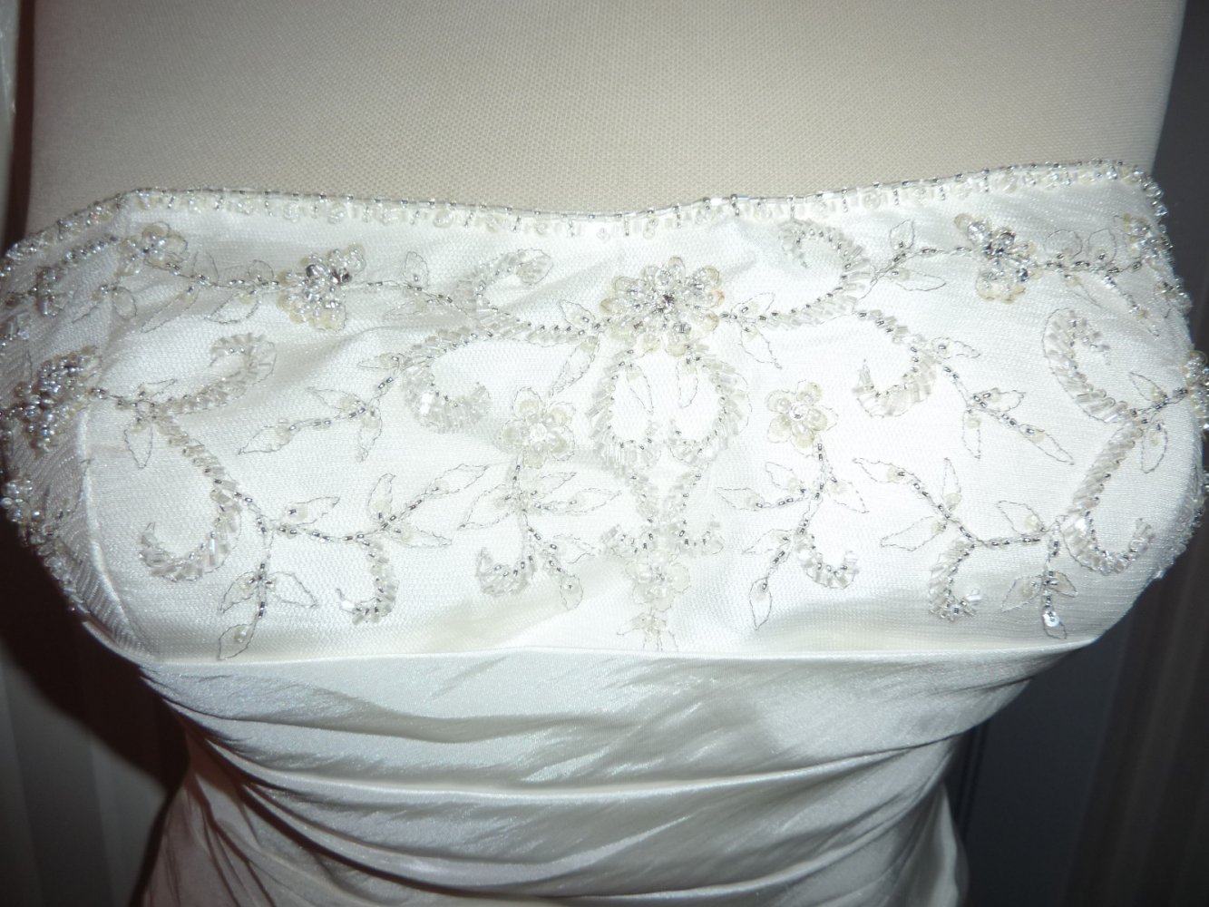 Brautkleid schlicht creme ivory NEU 40 42 L M Taft Hochzeitskleid Schnürung A-Linie