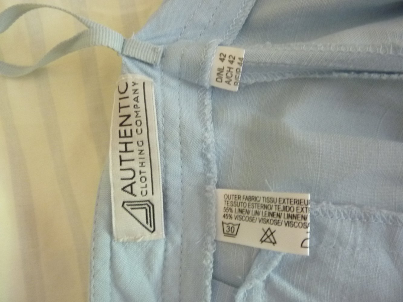  Damen Hose 42 (40) mit LEINEN blau Leinenhose 7/8 Bund ca 41 cm Sommerhose Capri Bermuda