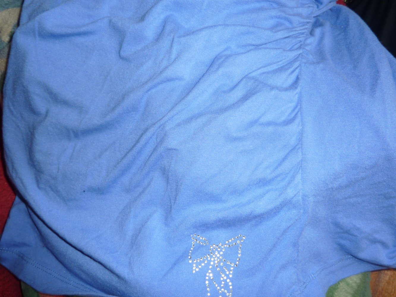 Umstandsshirt Gr. S 38 blau Schwangerschaftsshirt GINA Shirt Carmenshirt Tunika