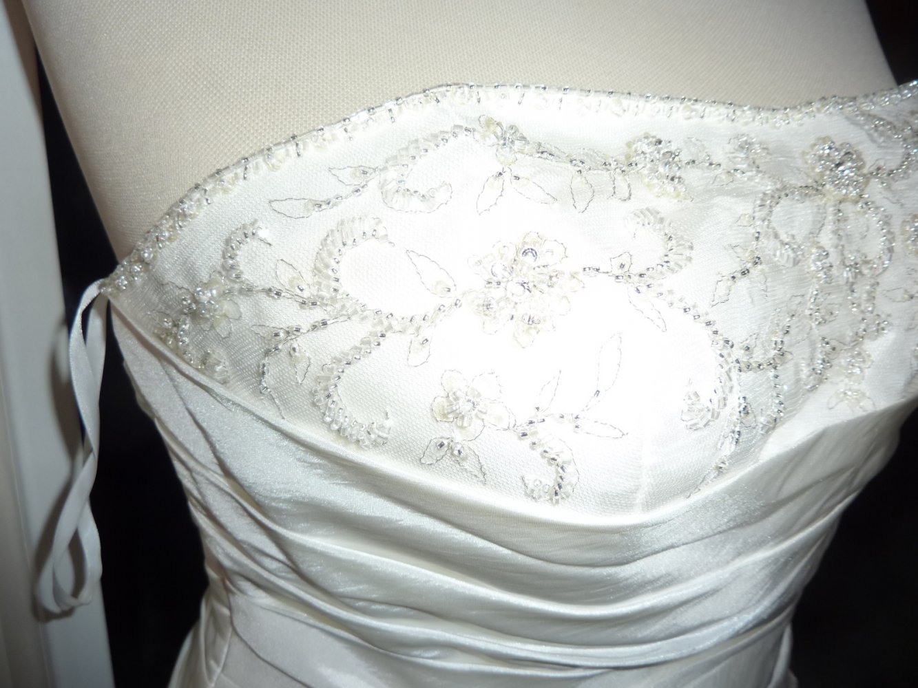Brautkleid schlicht creme ivory NEU 40 42 L M Taft Hochzeitskleid Schnürung A-Linie