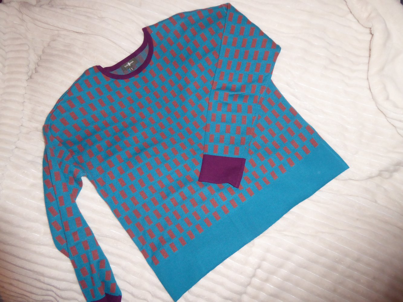 Damen Pullover Surkana S wie M 38 40 mint lila Pulli KEIN SWeatshirt mit Viskose