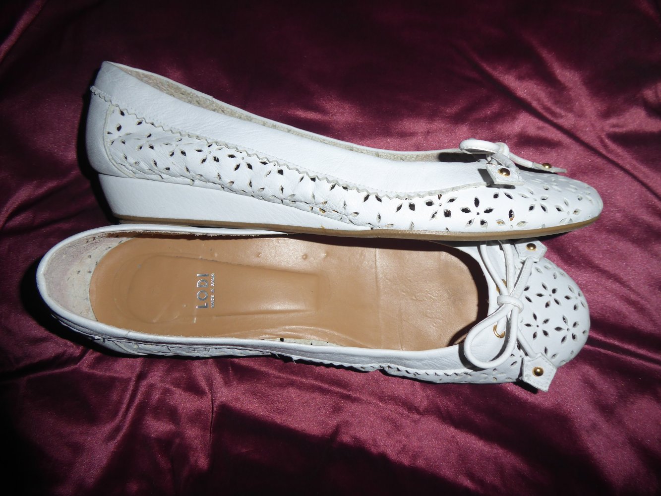 Damen LEDER Schuhe LODI 41 weiß Balerina Sandale Halbschuhe Sommerschuhe Slipper NP 185,- evtl. Brautschuhe