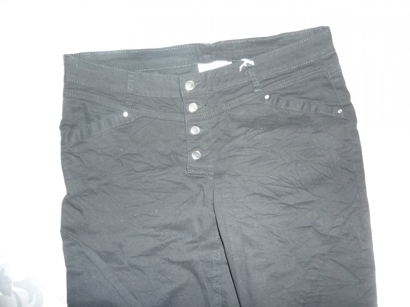 Damen Hose NEU 42 schwarz Crash Stoff Baumwolle Nizza keine Jeans