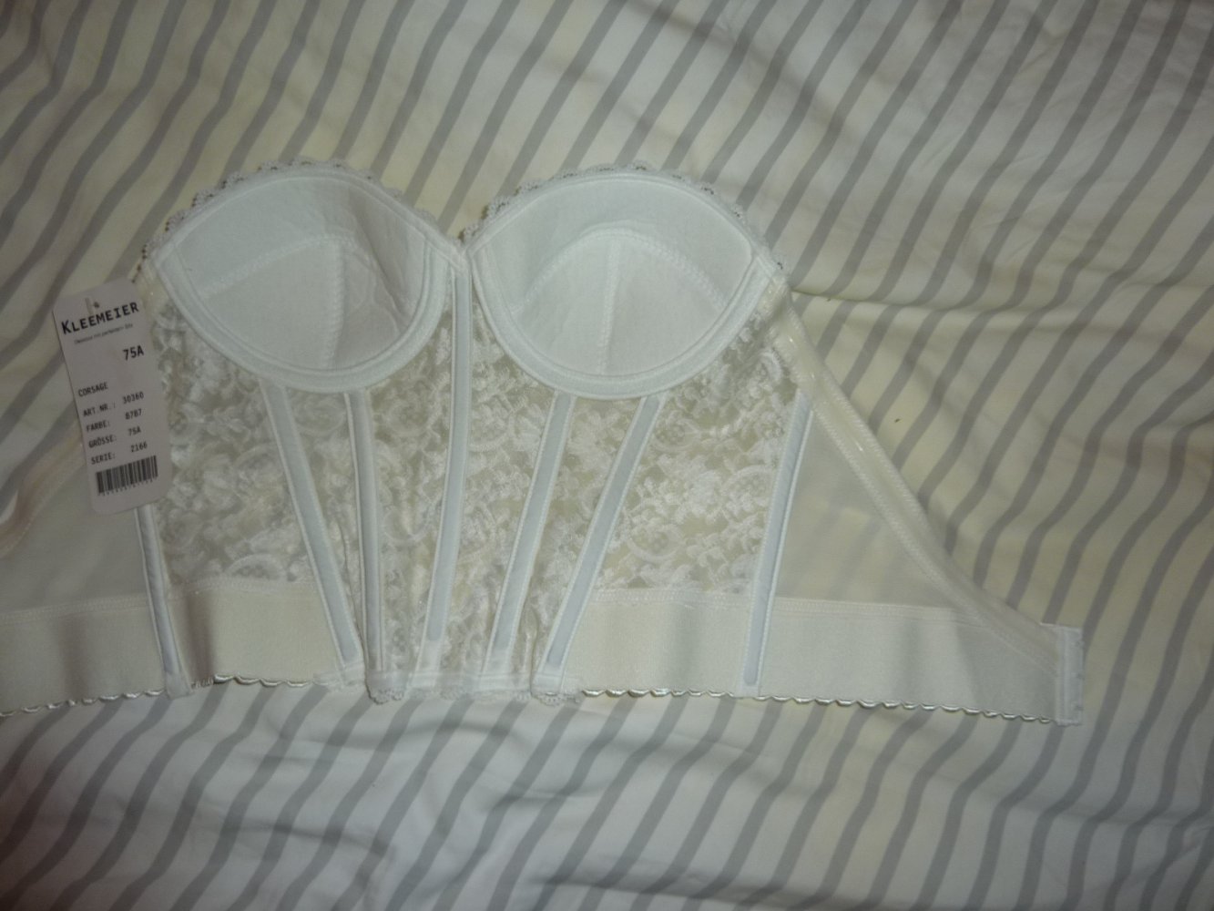 Corsage NEU 75 A Brautcorsage Corset Korsett creme ivory Kleemeier di Lorenzo