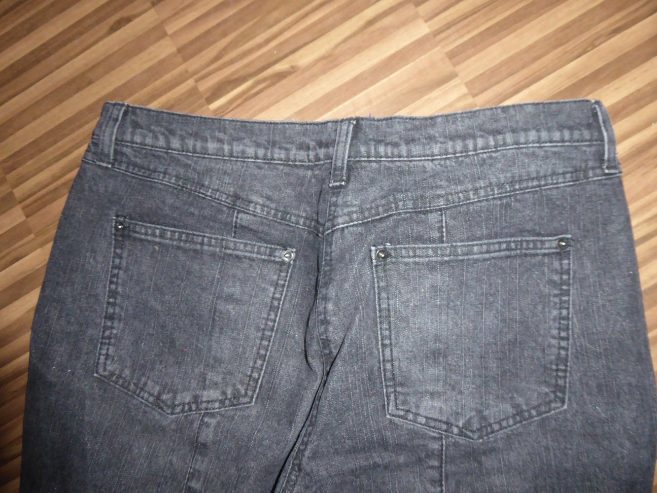 Damen NEU Hose Jeans Gr. 42 L grau anthrazit BPC Schnürung Bund 45 Länge 100 cm