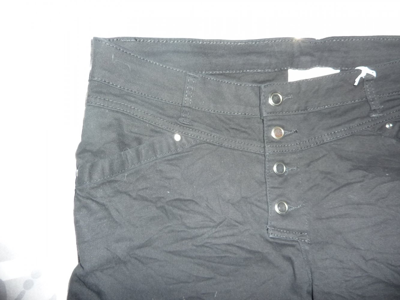 Damen Hose NEU 42 schwarz Crash Stoff Baumwolle Nizza keine Jeans