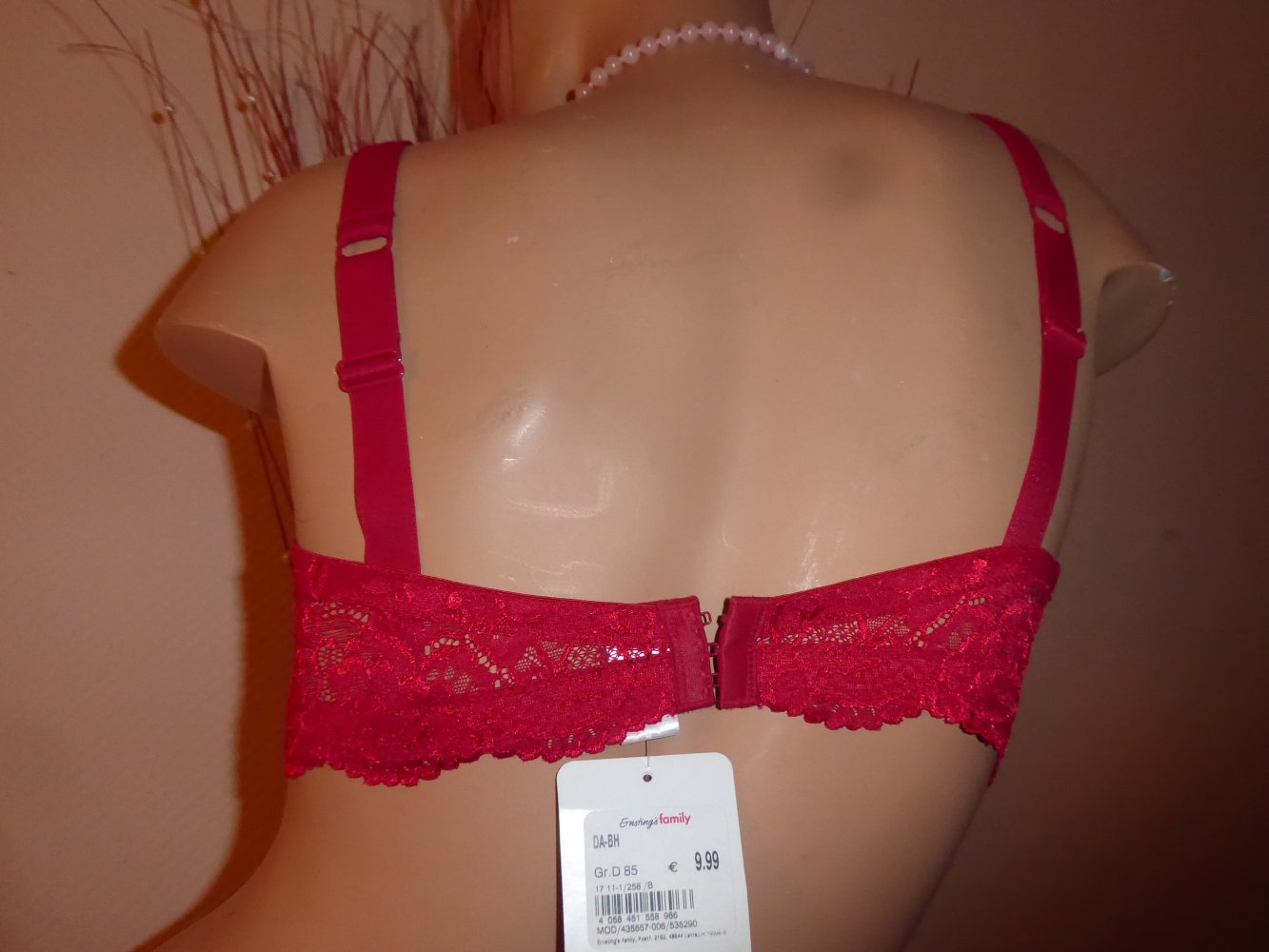 BH NEU rot 85 D Gina Benotti mit Spitze breite bequeme Träger