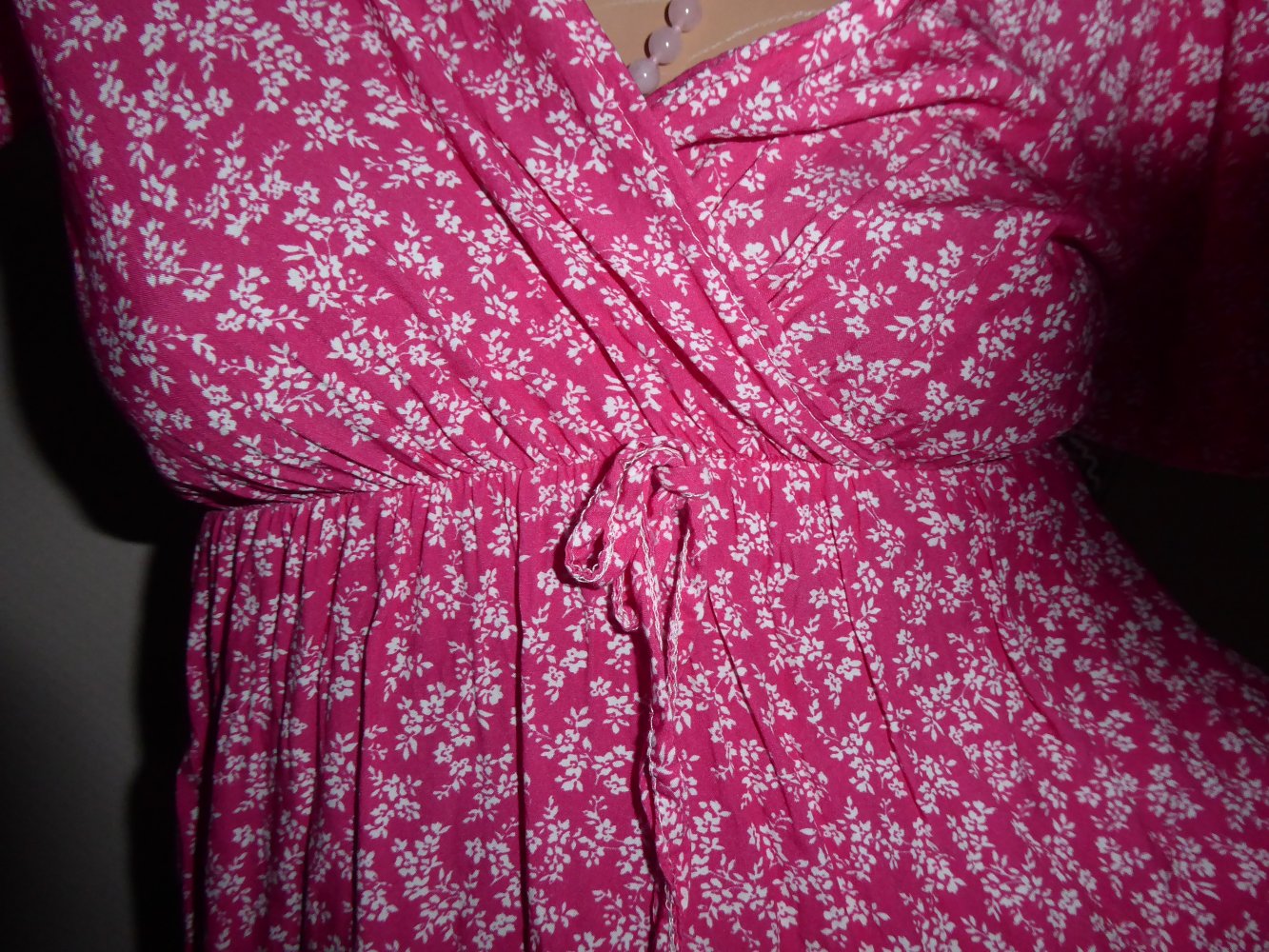 Kleid 36 38 S Sommerkleid Minikleid Viskose pink Länge ca 80 cm