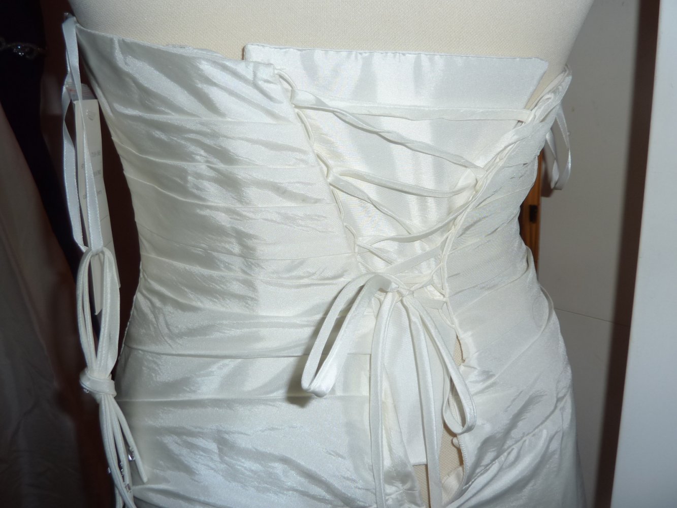 Brautkleid schlicht creme ivory NEU 40 42 L M Taft Hochzeitskleid Schnürung A-Linie