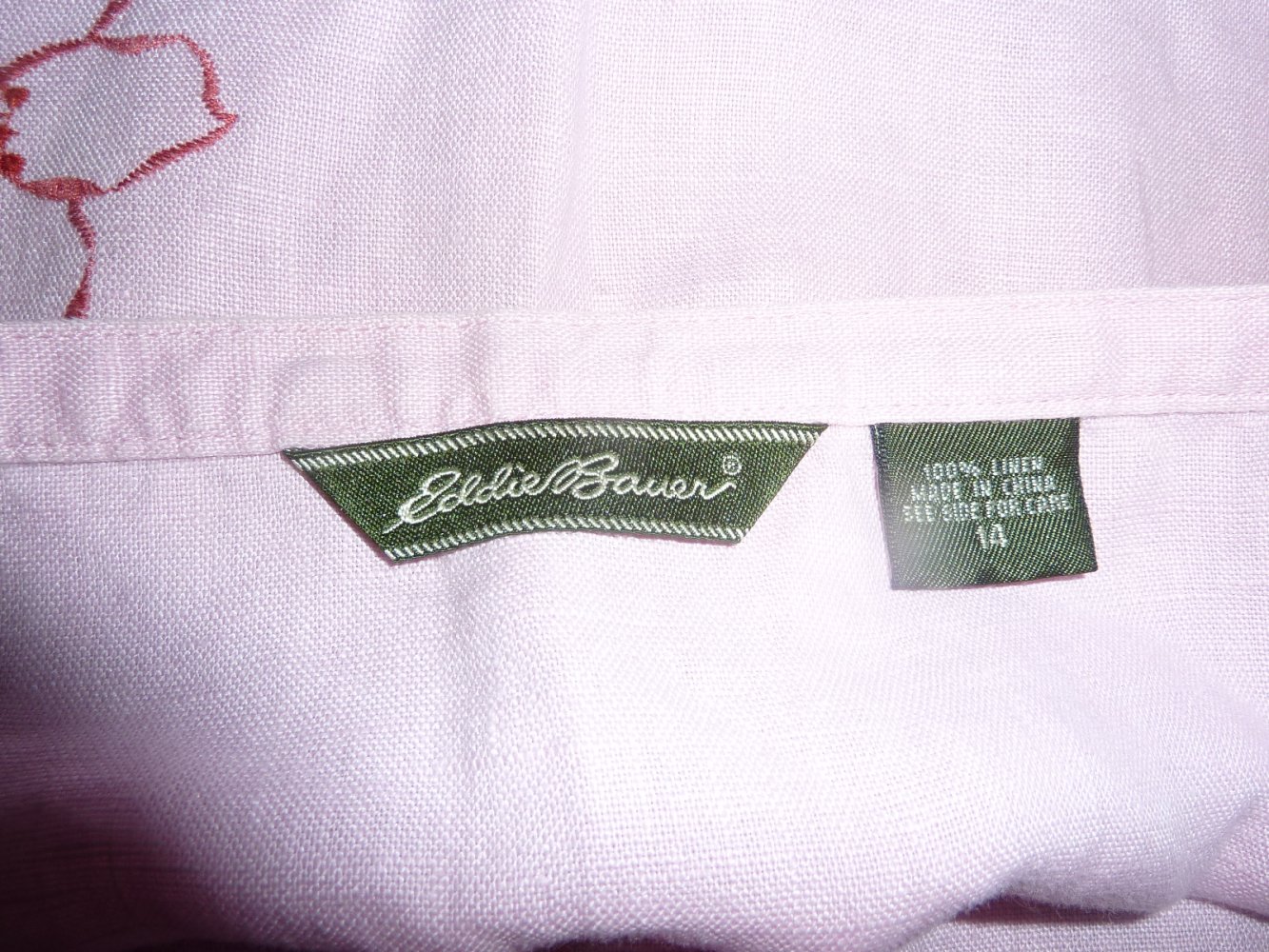 Damen Rock 100% LEINEN Leinenrock 44 XL Bund 46 Länge 68 cm rosa rot