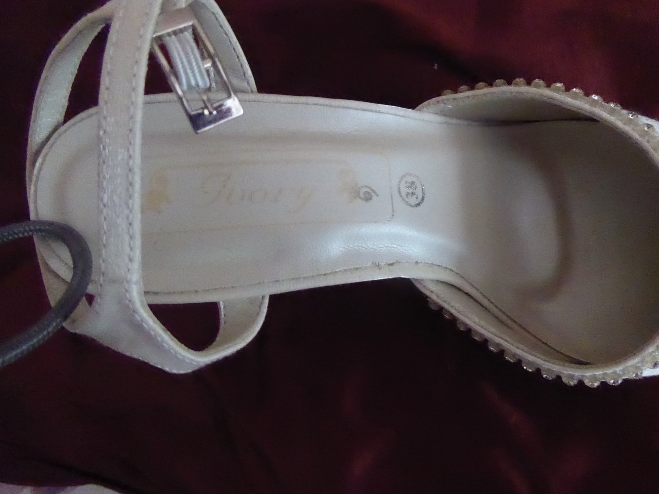 NEU Damen Brautschuhe 38 Asta ivory creme Strass Hochzeitschuhe Absatz 9 cm NP89