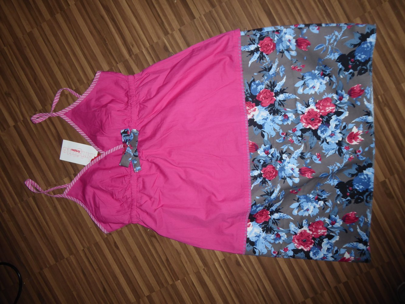 Kleid Sommerkleid 42 wie 40 M NEU Trägerkleid Hängerchen pink blau Baumwolle
