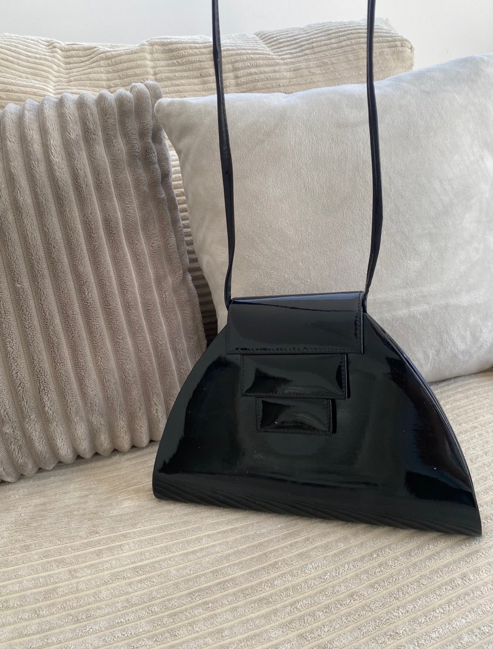 Vintage Tasche schwarz Lack