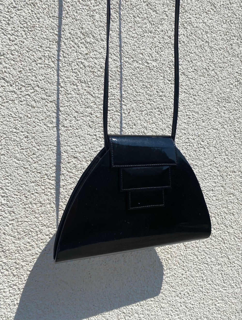 Vintage Tasche schwarz Lack