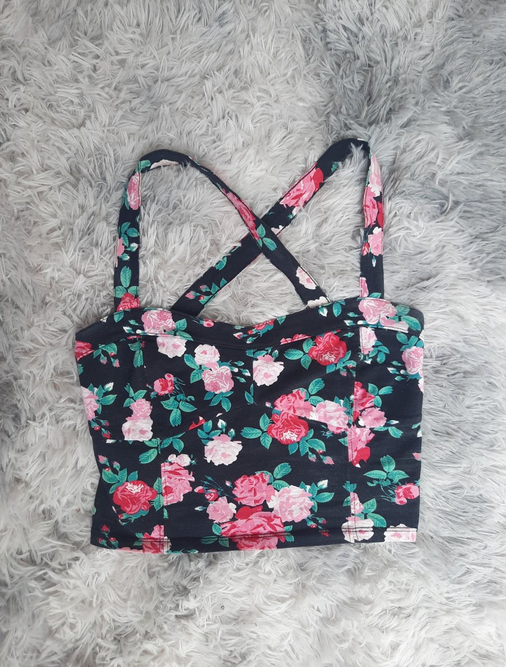 Croptop mit Blumenmuster