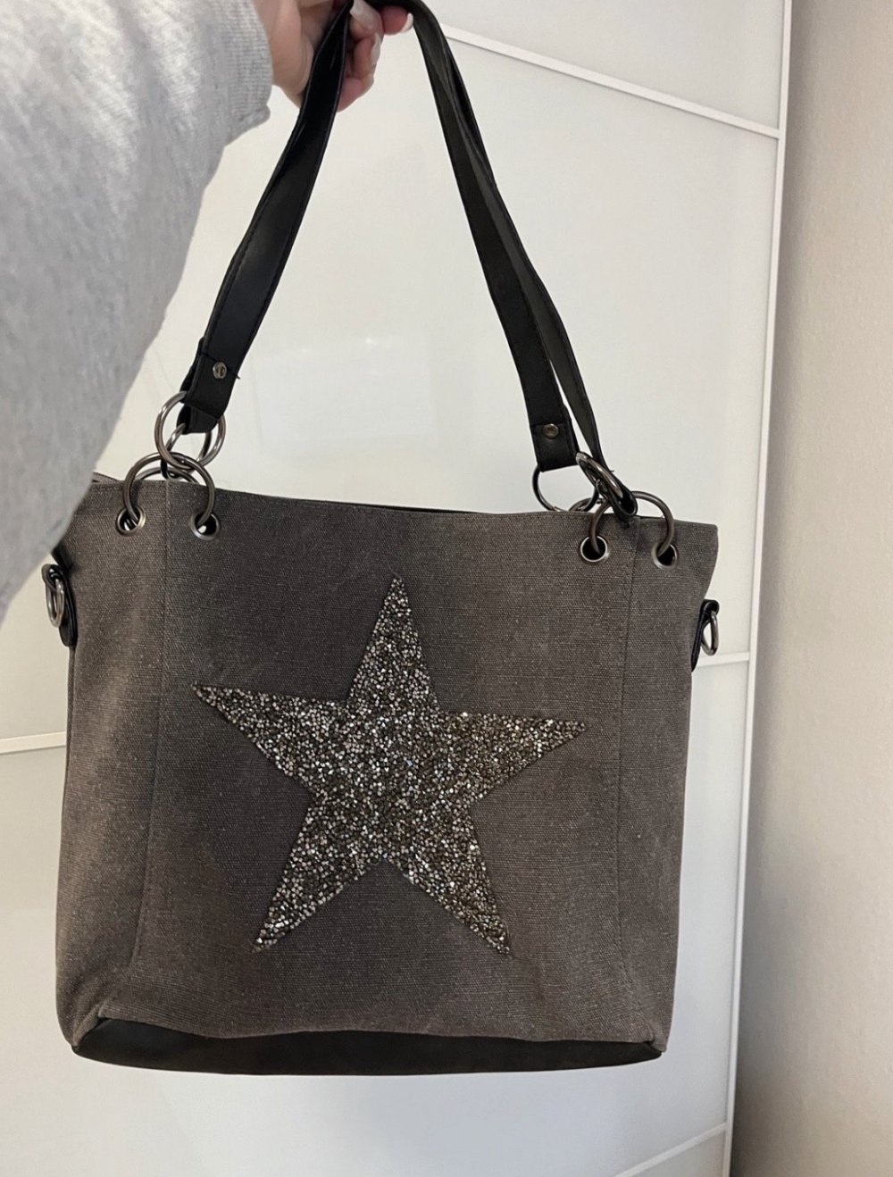 vintage y2k stern Glitzer Strass Handtasche