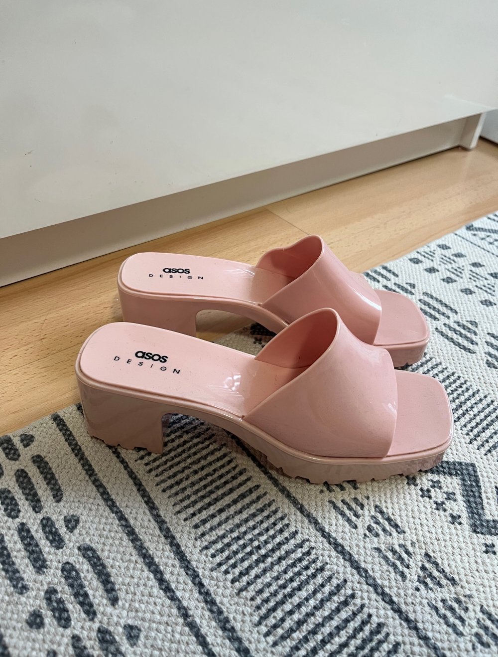 clogs wedges Absatz Schuhe rosa y2k Vintage