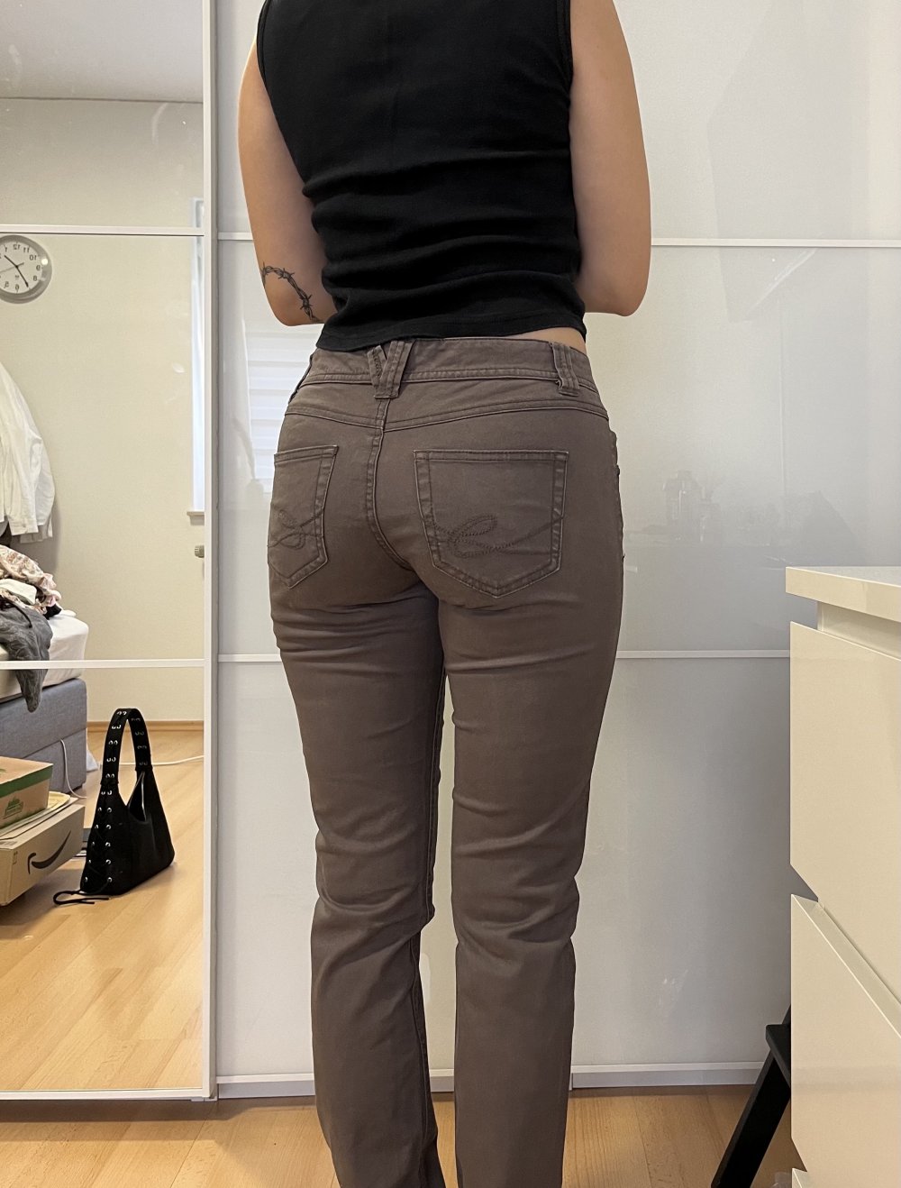 low waist edc by esprit jeans hose Braun vintage y2k