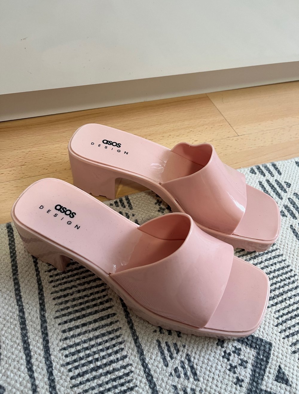clogs wedges Absatz Schuhe rosa y2k Vintage