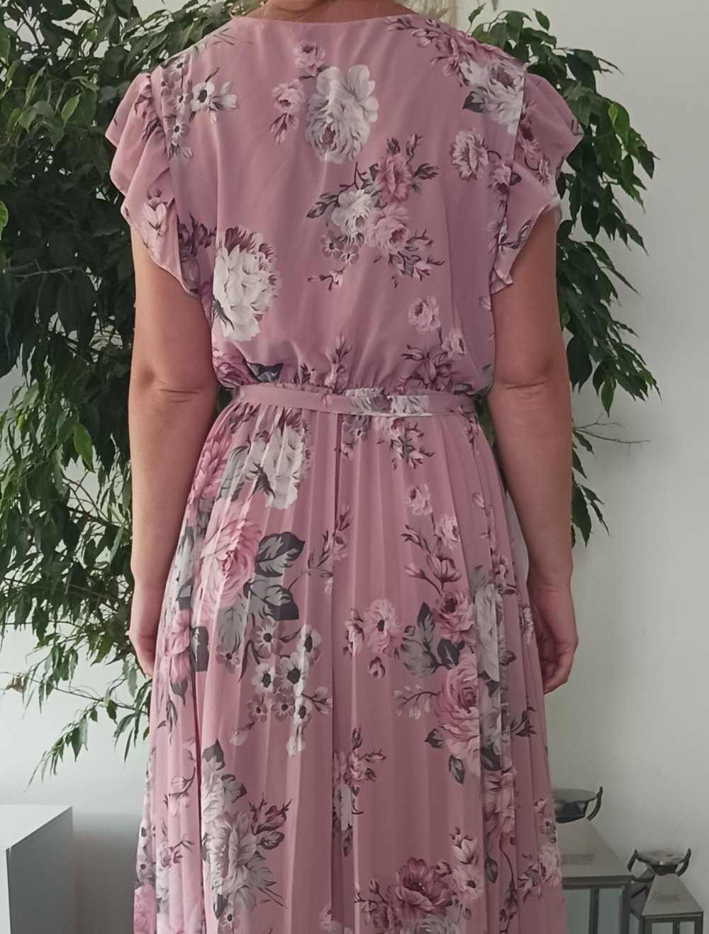 Rosane Kleid mit Blumen Muster