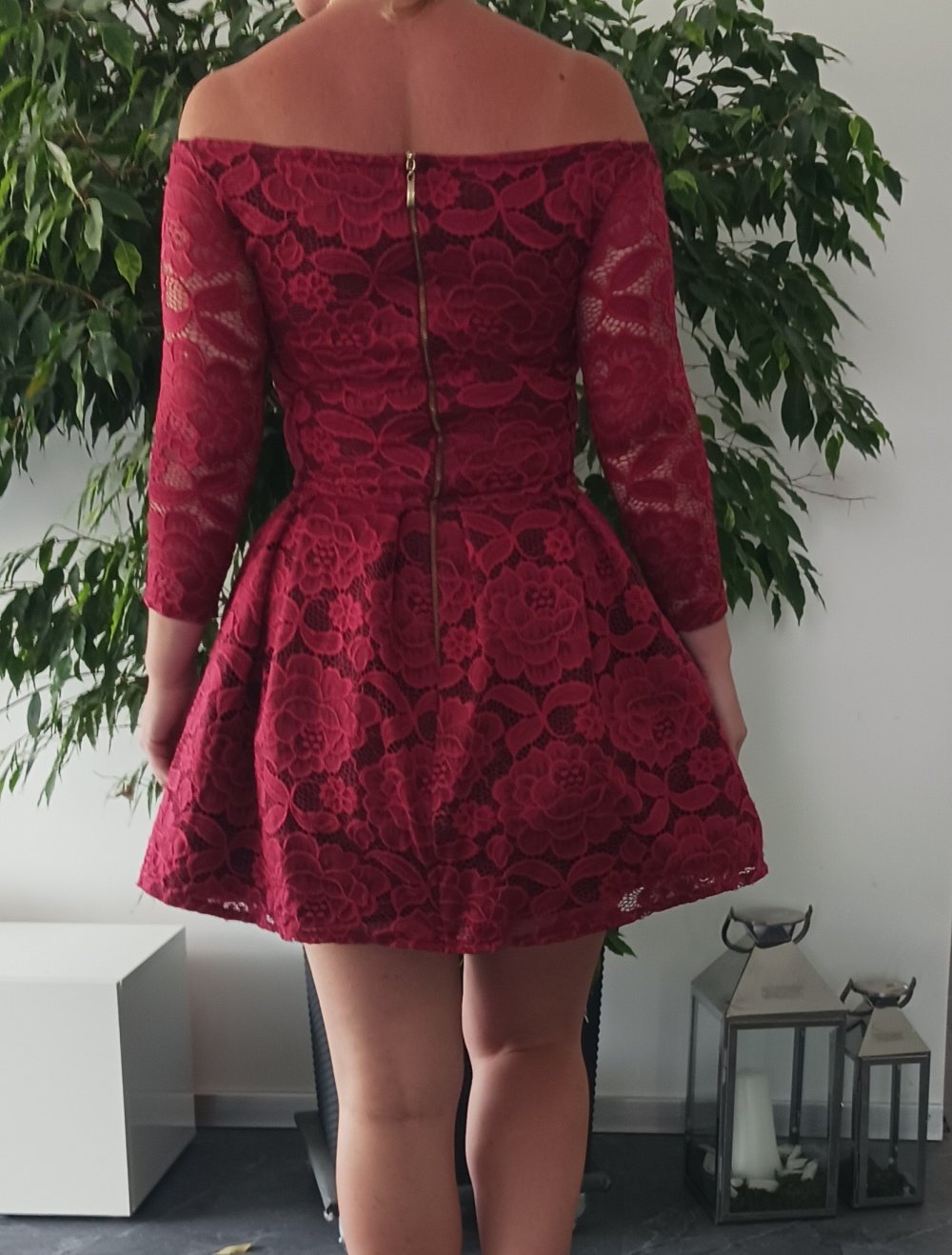 Burgundrot Kleid