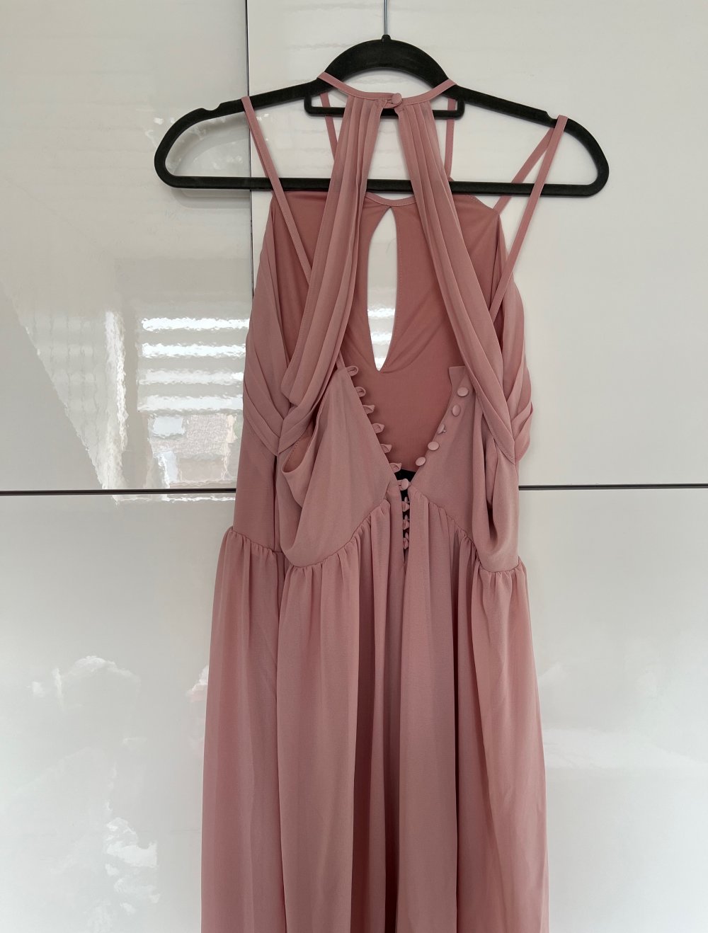 Rosa Boden langes Kleid
