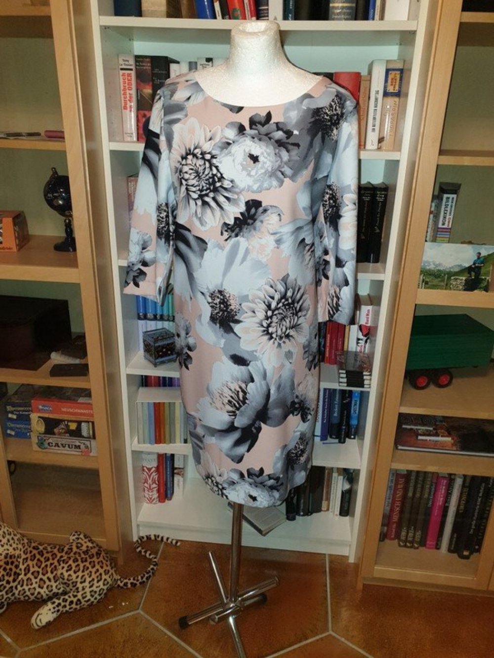 Kleid Selected Femme 3/4 Arm rosa grau Gr. L (40) casual basic